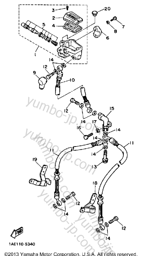 FRONT MASTER CYLINDER для мотоциклов YAMAHA FZ700T 1987 г.