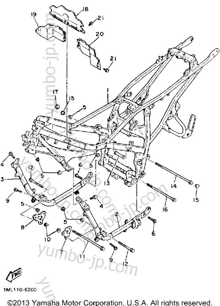 FRAME for motorcycles YAMAHA FZ750S 1986 year