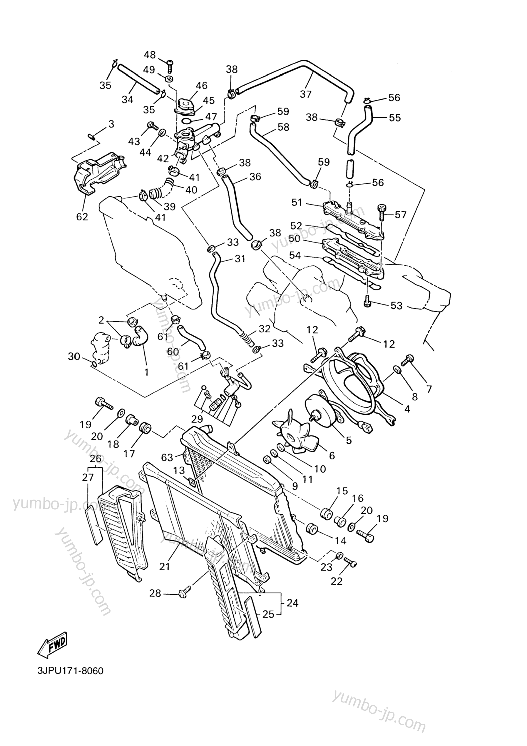 RADIATOR HOSE для мотоциклов YAMAHA V-MAX (VMX1200S) 2004 г.