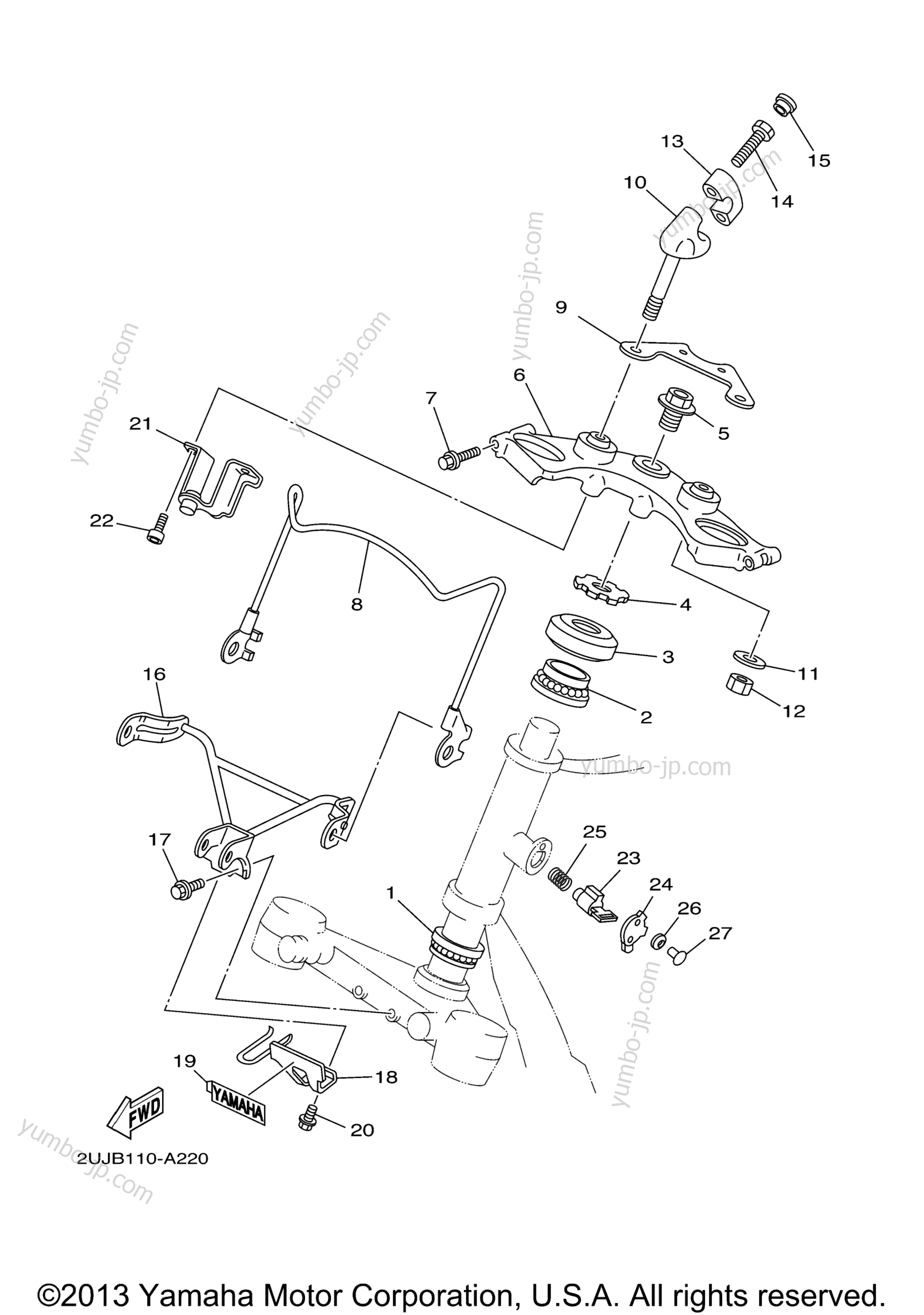 Steering for motorcycles YAMAHA V STAR 250 (XV250ZCB) CA 2010 year