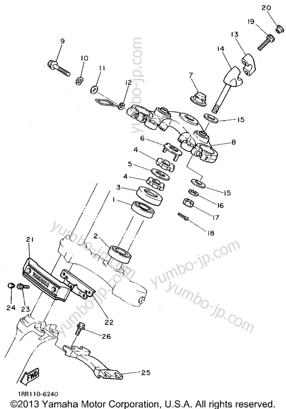 Steering для мотоциклов YAMAHA VIRAGO 1100 (XV1100FC) CA 1994 г.