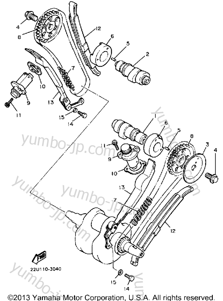 Camshaft Chain for motorcycles YAMAHA VIRAGO 535 (XV535U) 1988 year