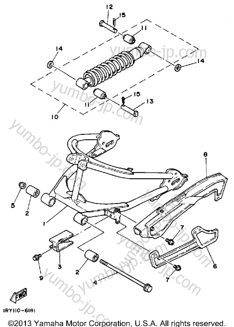Swing Arm-Rear Shocks для мотоциклов YAMAHA BIG WHEEL (BW80U) 1988 г.