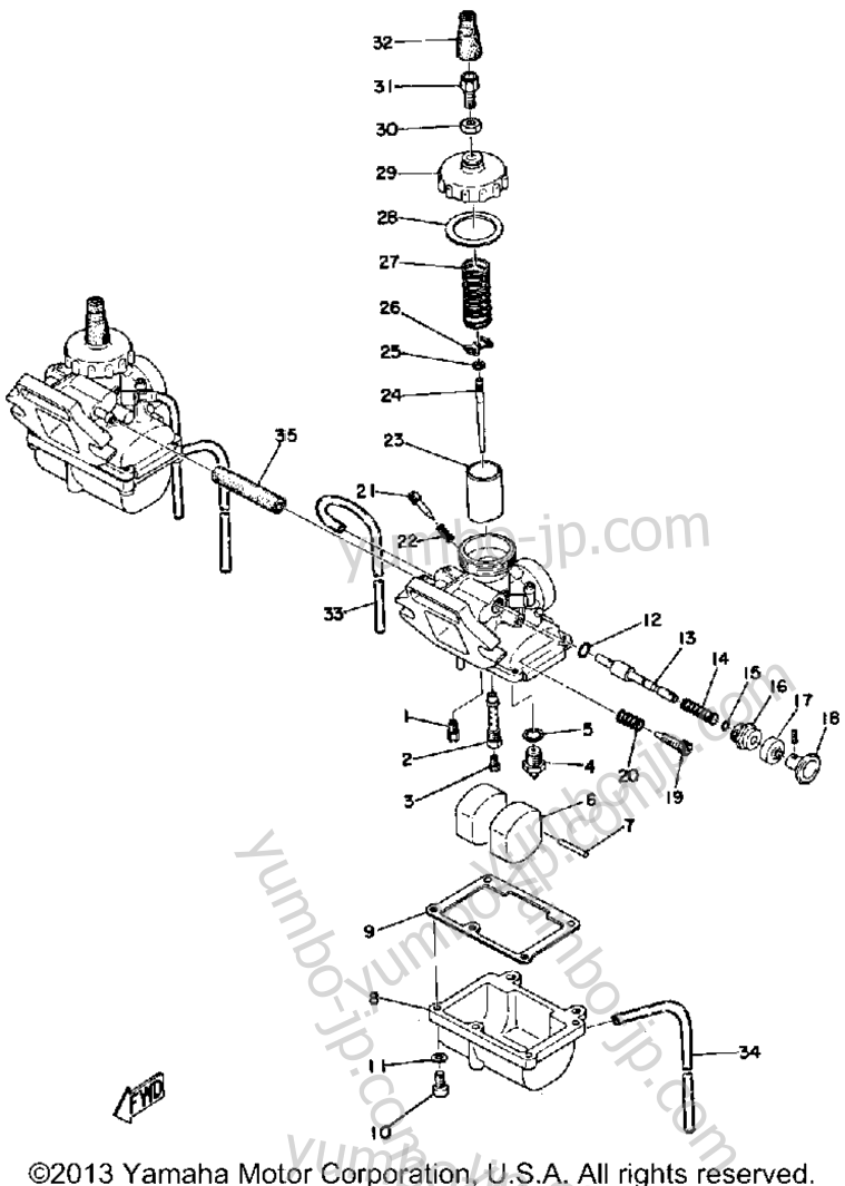 CARBURETOR for motorcycles YAMAHA RD125B 1975 year