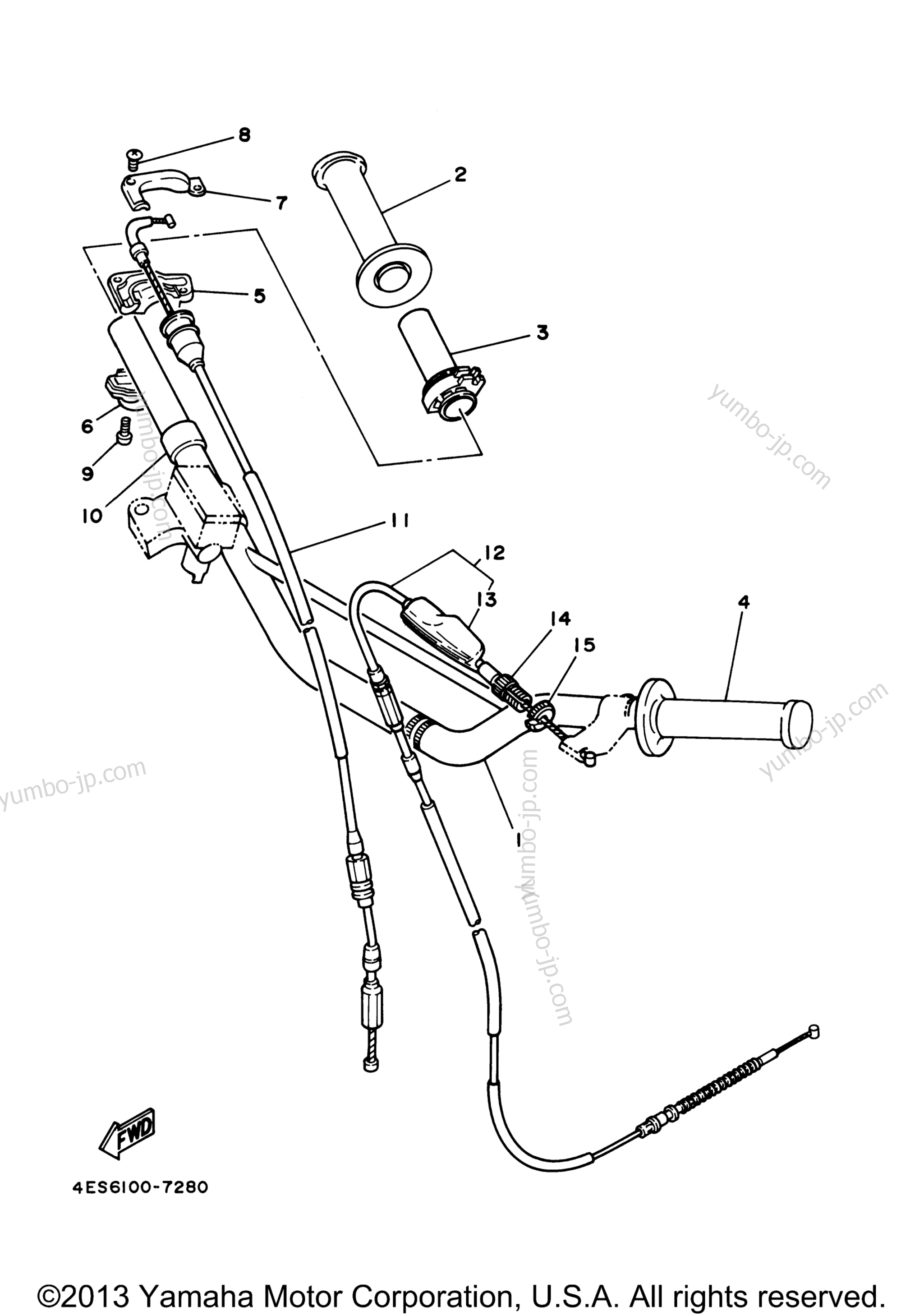 Steering Handle Cable для мотоциклов YAMAHA YZ85 (YZ85D) 2013 г.