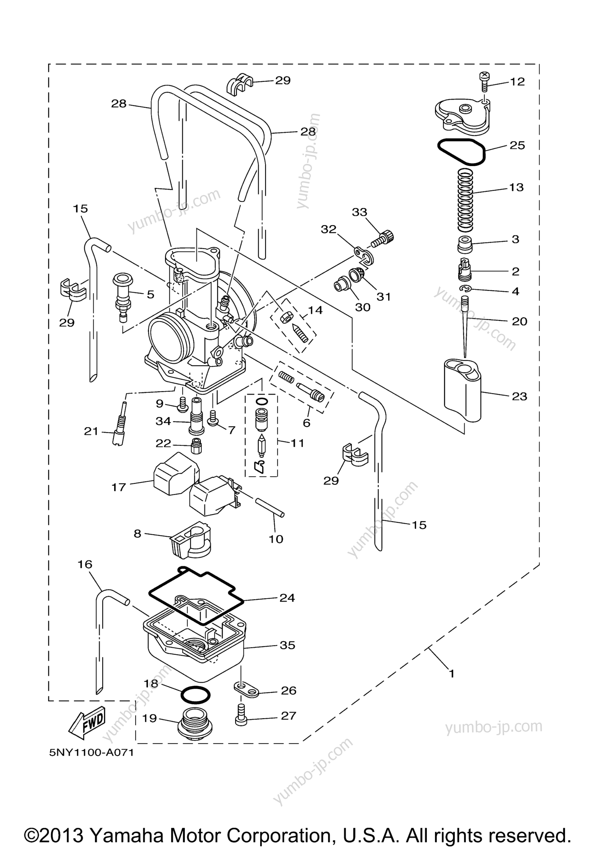 CARBURETOR for motorcycles YAMAHA YZ125 (YZ125R) 2003 year