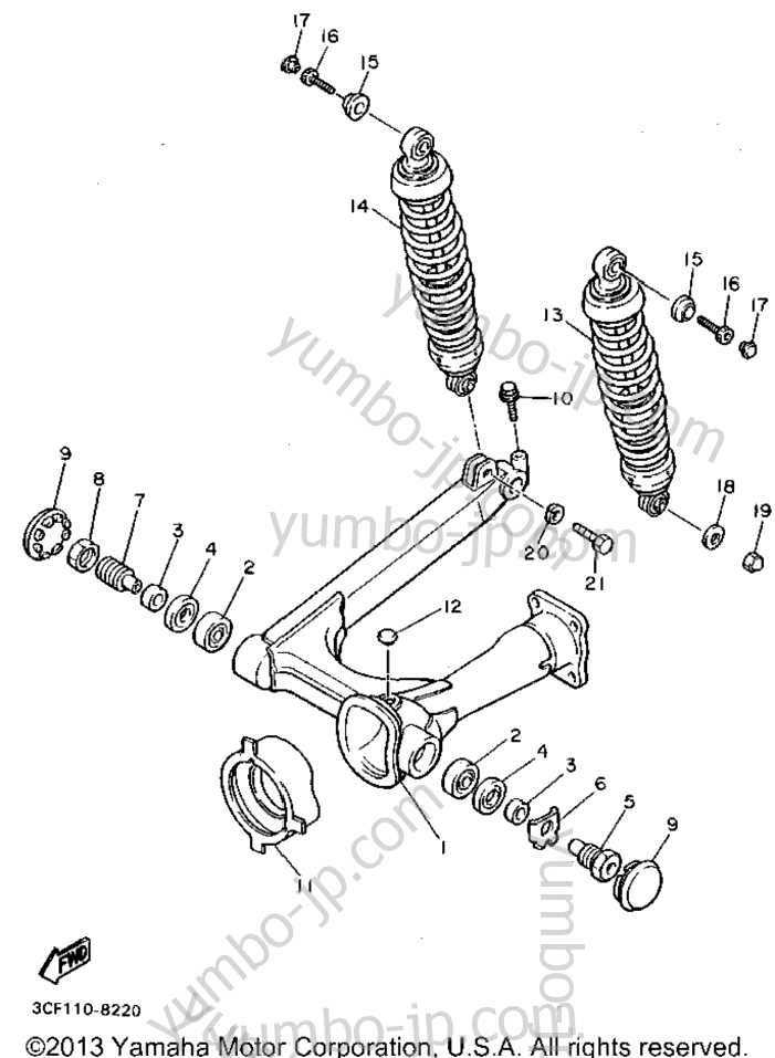 Rear Arm Suspension for motorcycles YAMAHA VIRAGO 750 (XV750G) 1995 year