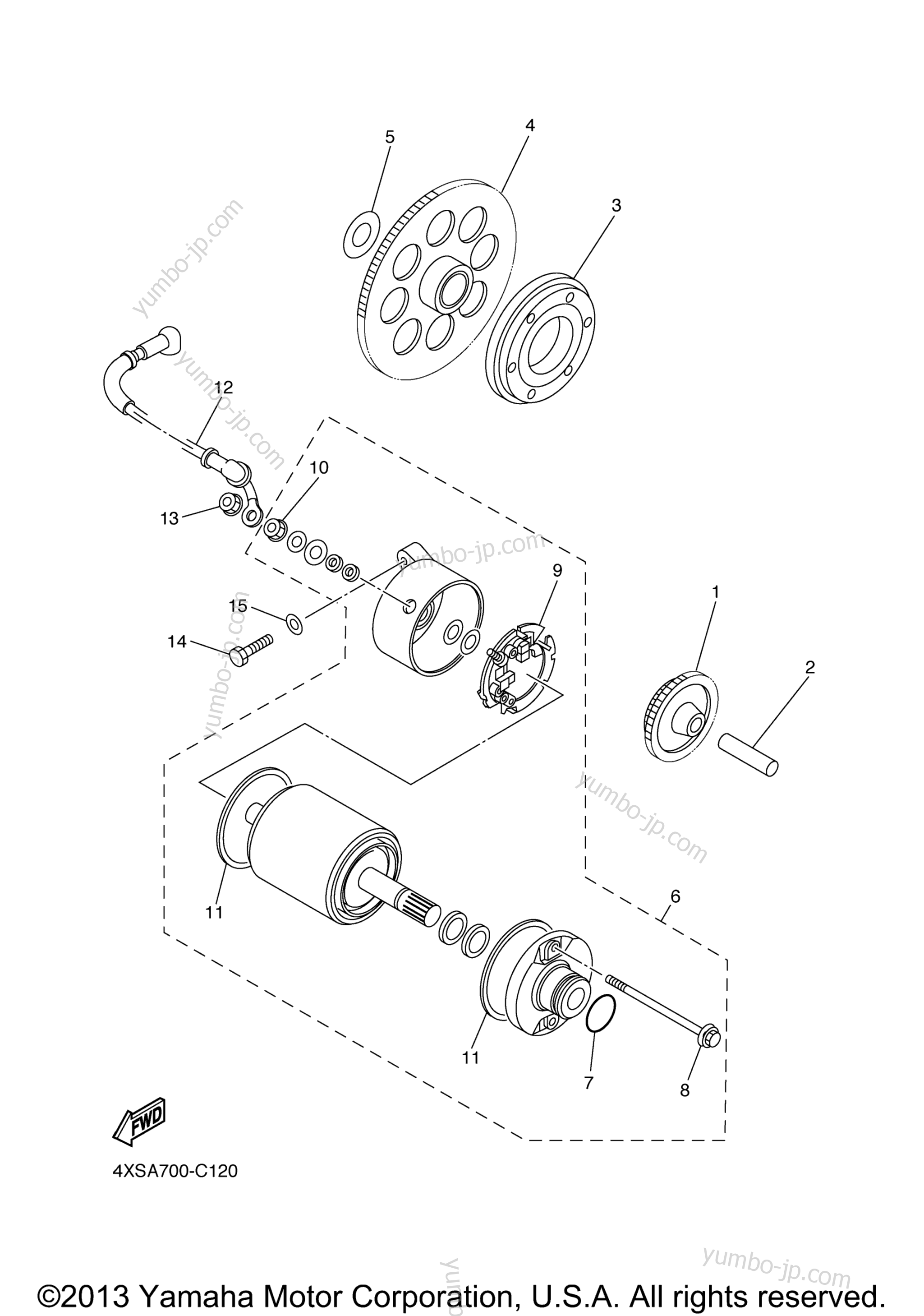 STARTER CLUTCH для мотоциклов YAMAHA V STAR 650 CUSTOM (XVS65WC) CA 2007 г.