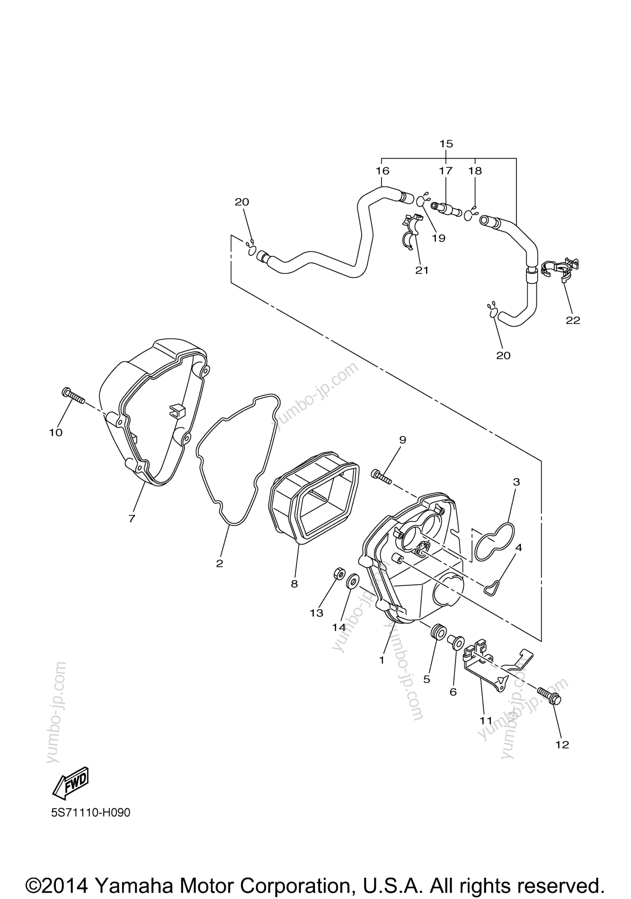 Intake 2 for motorcycles YAMAHA V STAR 950 (XVS95FB) 2015 year