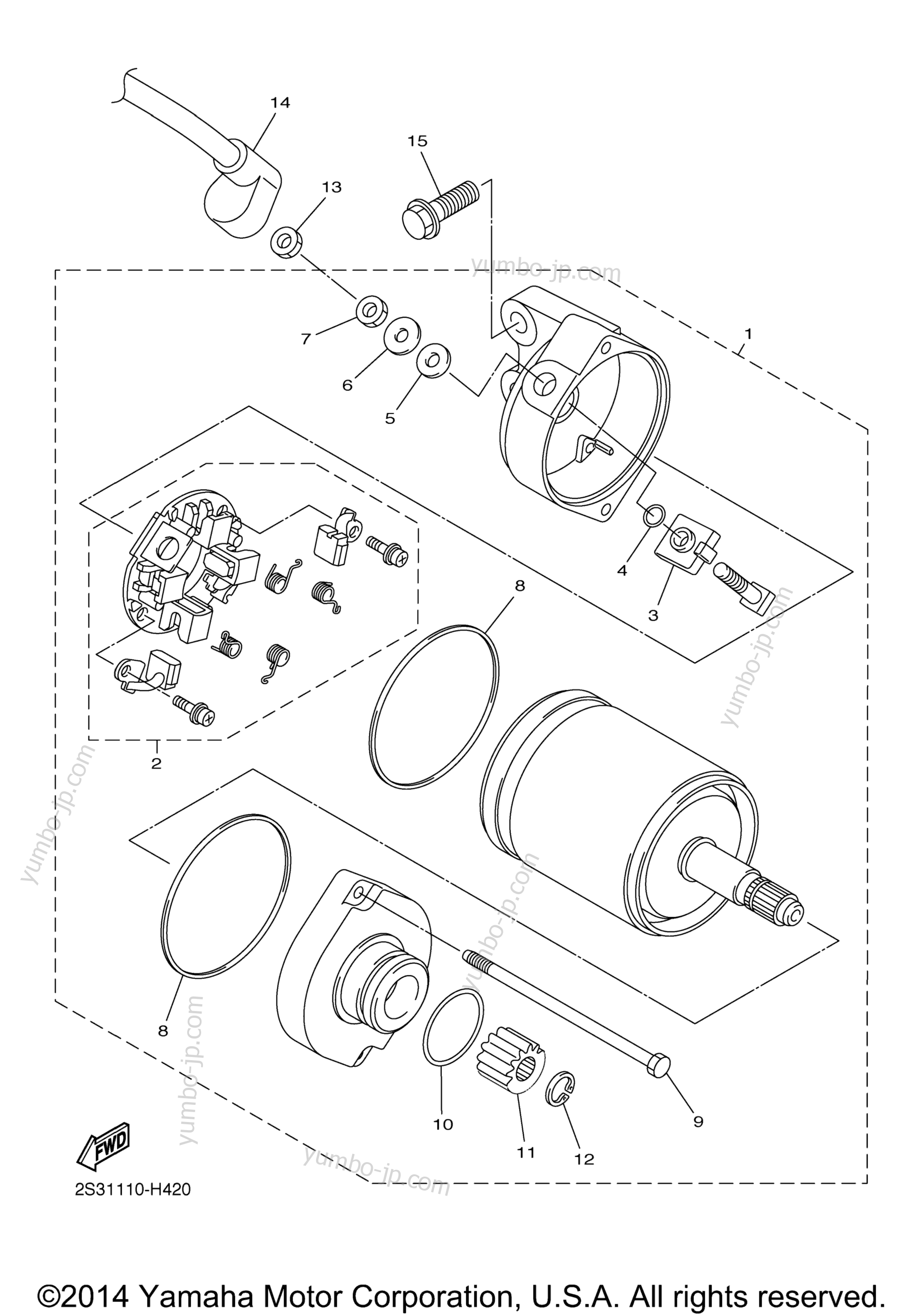 STARTING MOTOR для мотоциклов YAMAHA V MAX (VMX17YCB) CA 2009 г.