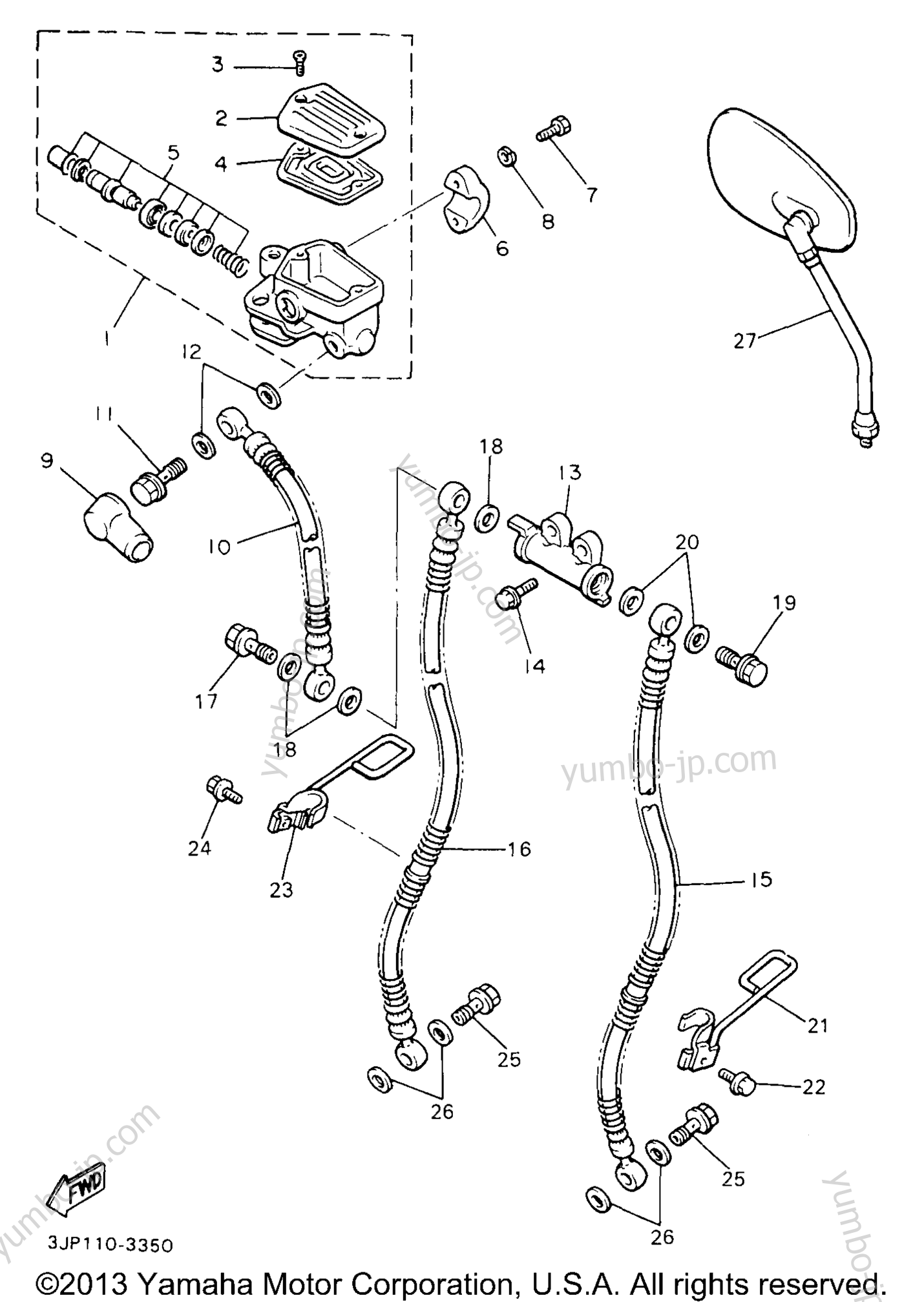 FRONT MASTER CYLINDER for motorcycles YAMAHA V-MAX 1200 (VMX12H) 1996 year