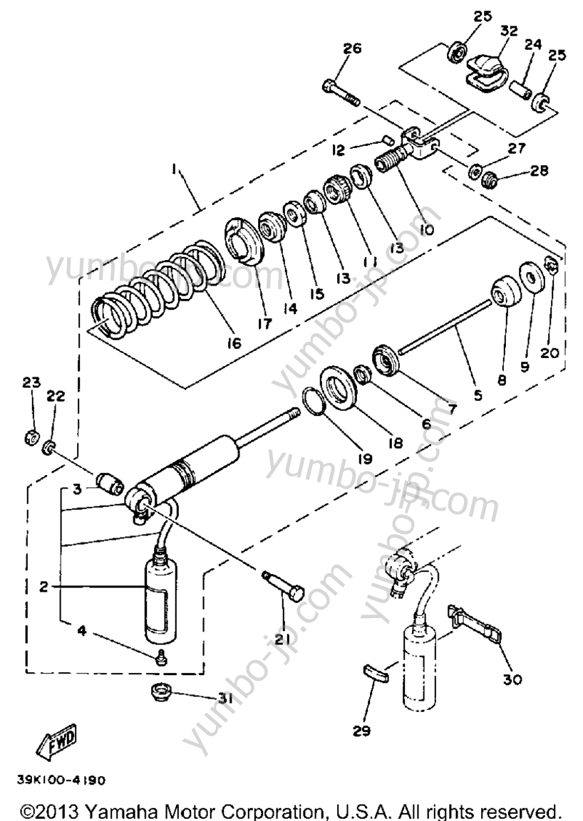 Rear Shocks for motorcycles YAMAHA YZ80 (YZ80N) 1985 year