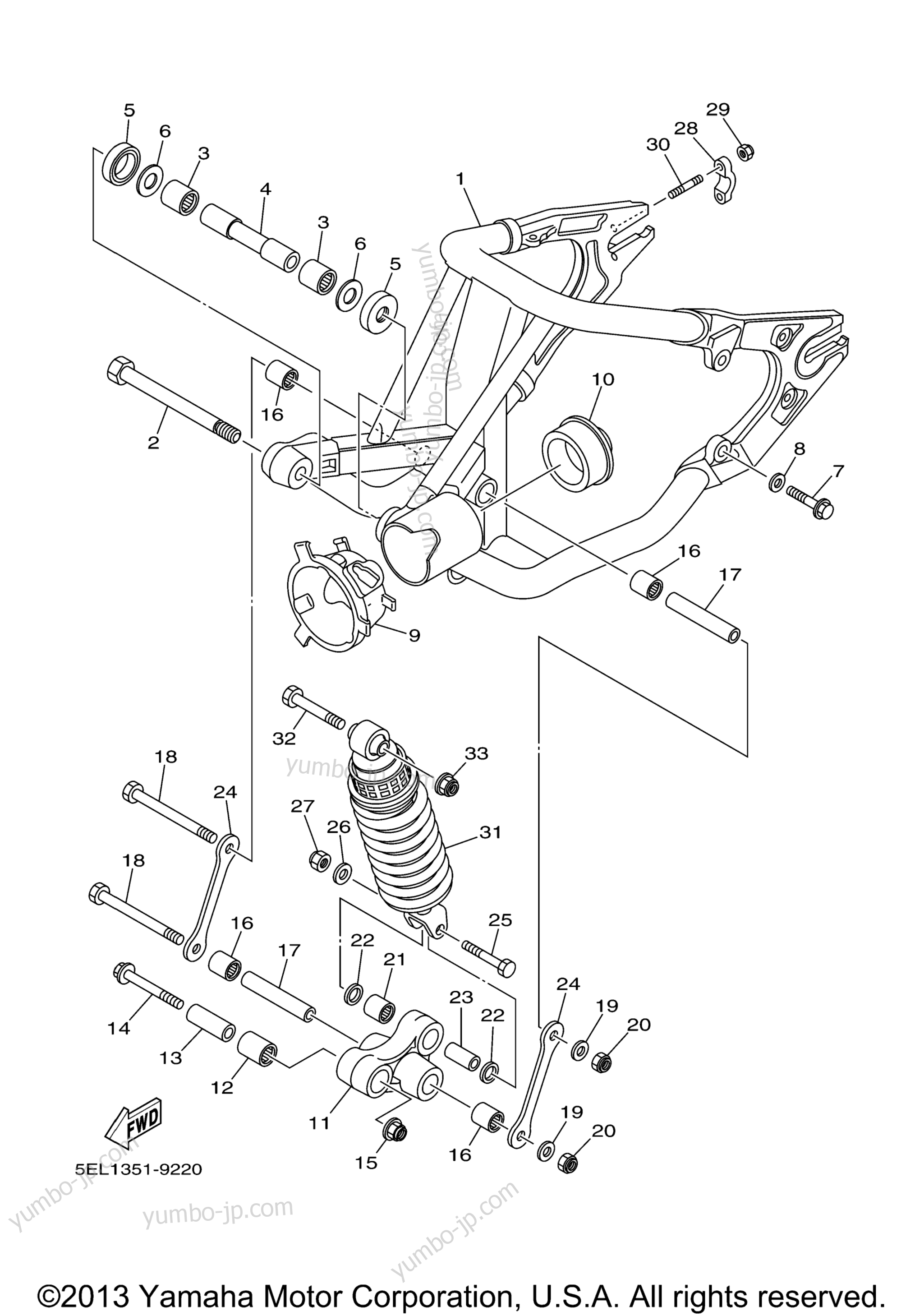 Rear Arm Suspension для мотоциклов YAMAHA V STAR 1100 SILVERADO (XVS11ATSC) CA 2004 г.