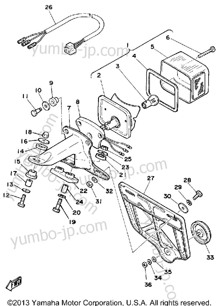 TAILLIGHT для мотоциклов YAMAHA DT125H 1981 г.