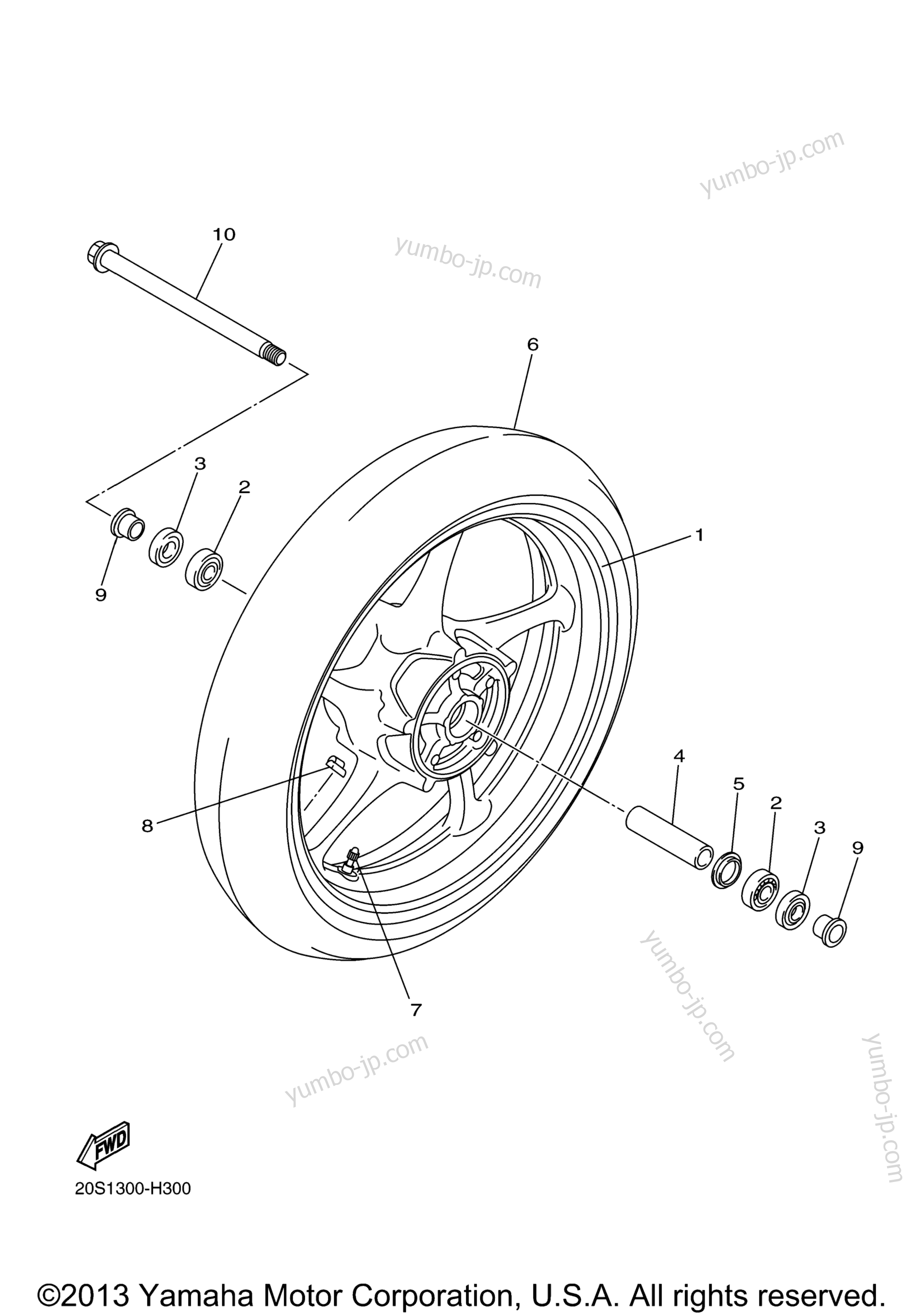 FRONT WHEEL for motorcycles YAMAHA FZ6R (FZ6RDCL) CA 2013 year
