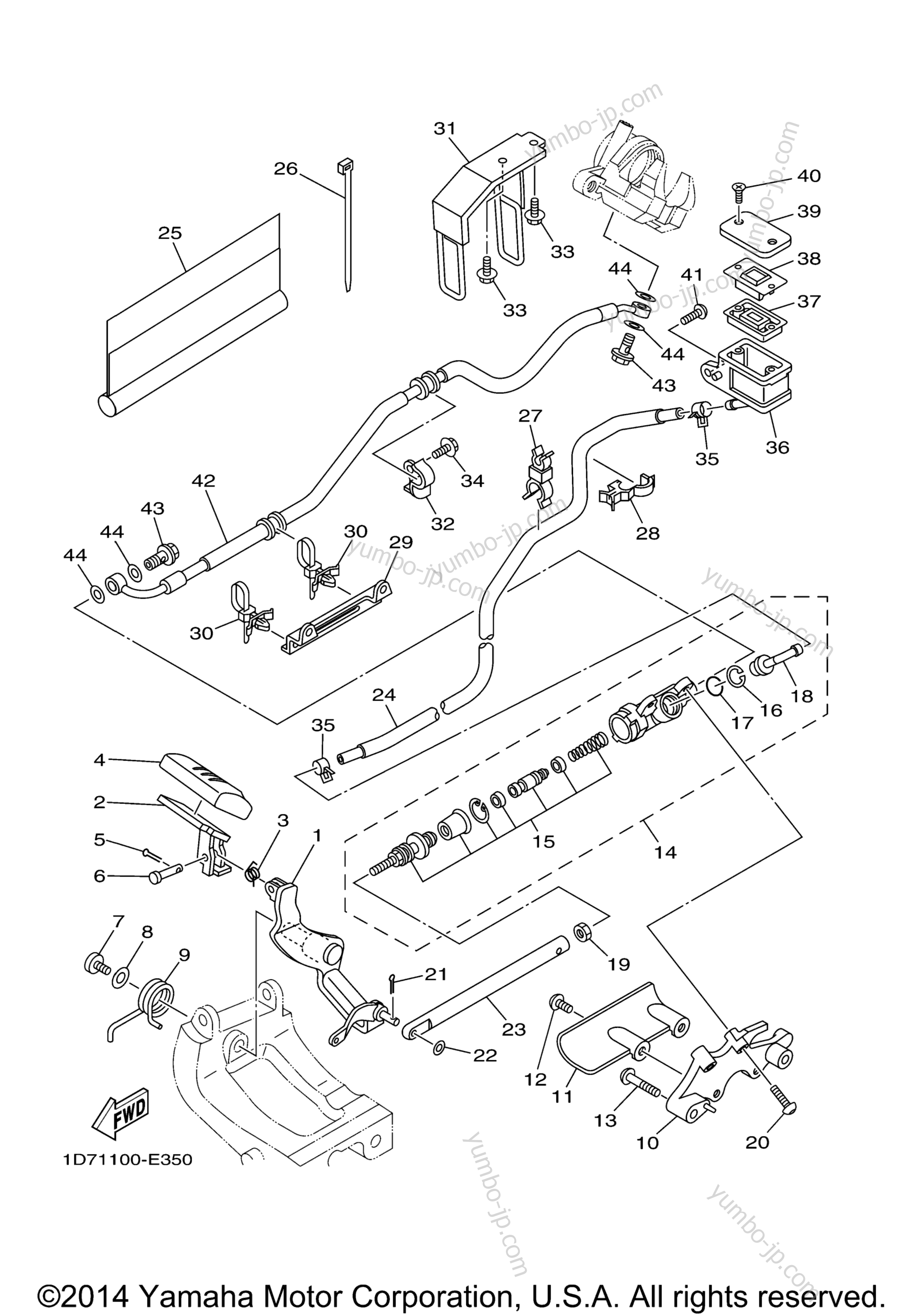 REAR MASTER CYLINDER для мотоциклов YAMAHA ROADLINER S (XV19SEL) 2014 г.