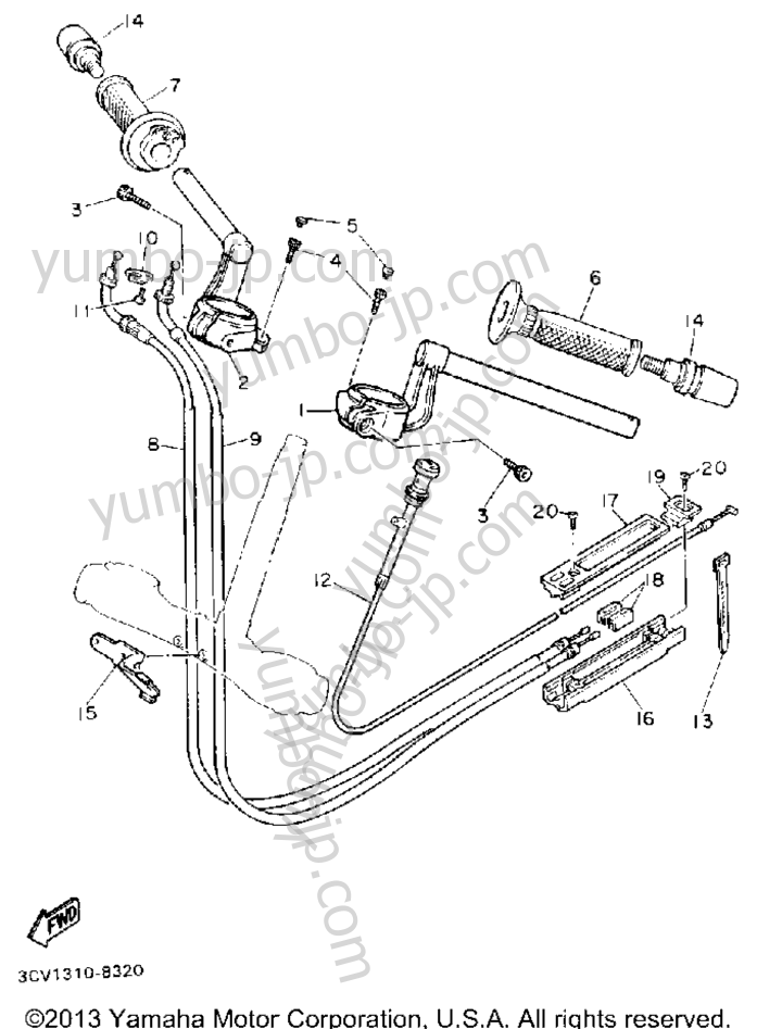 Handlebar Cable for motorcycles YAMAHA FJ1200A 1990 year