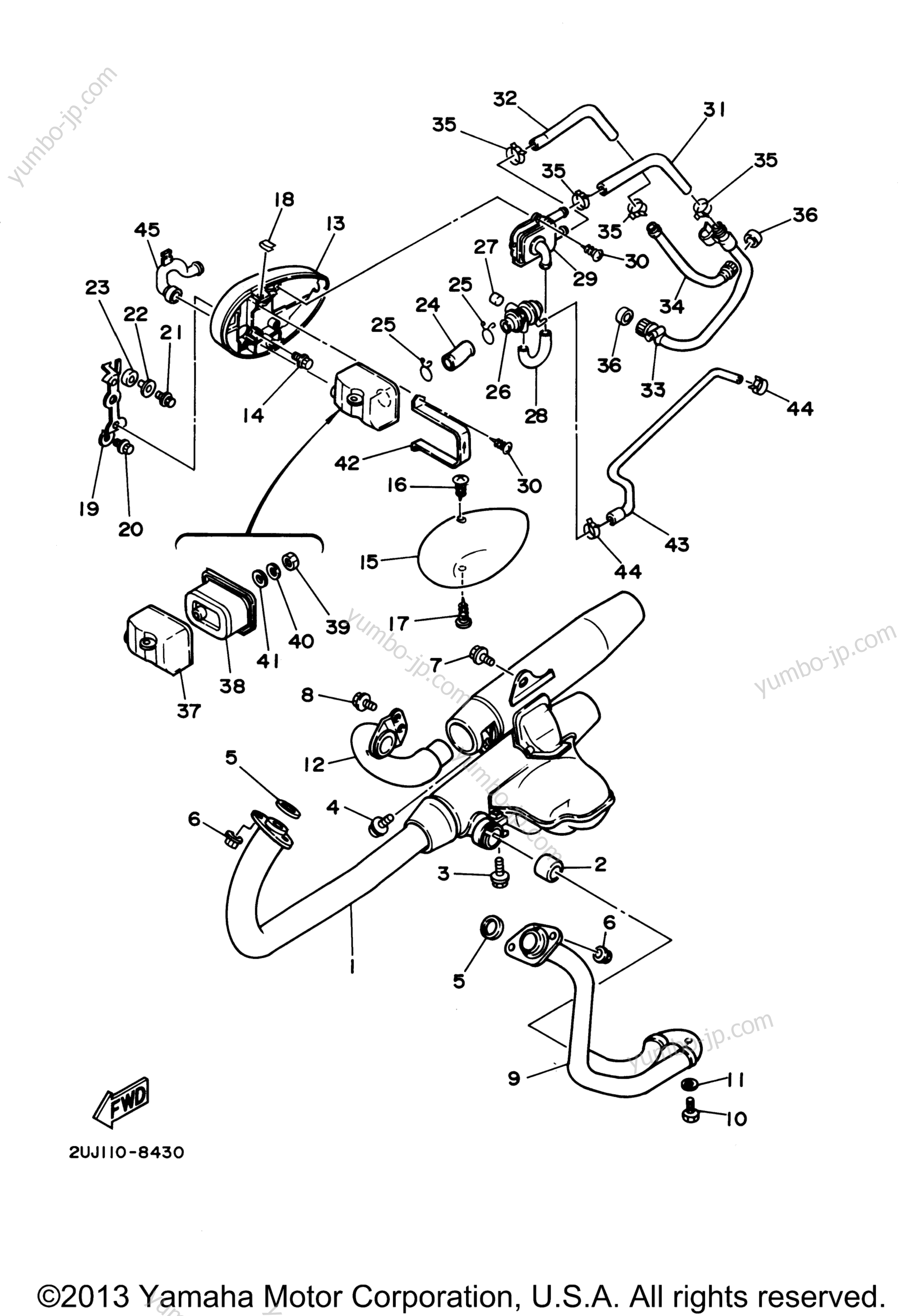 Exhaust for motorcycles YAMAHA V STAR 250 (XV250ZB) 2010 year