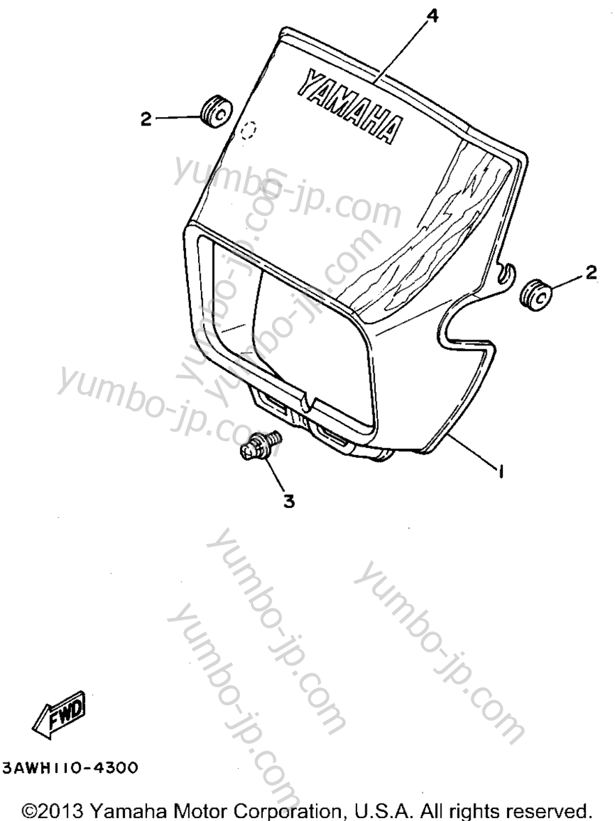 Cowling 1 для мотоциклов YAMAHA TRAILWAY (TW200FC) CA 1994 г.