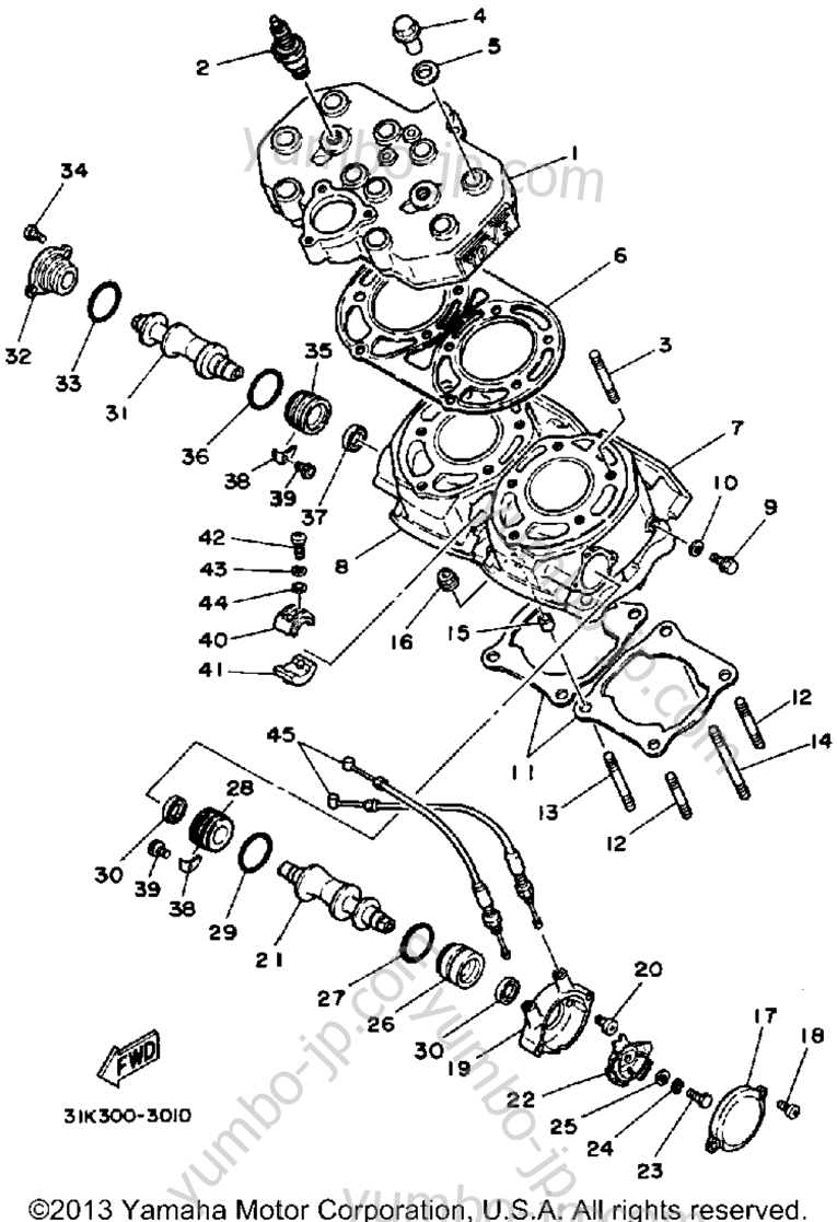 Блок цилиндров для мотоциклов YAMAHA RZ350L 1984 г.