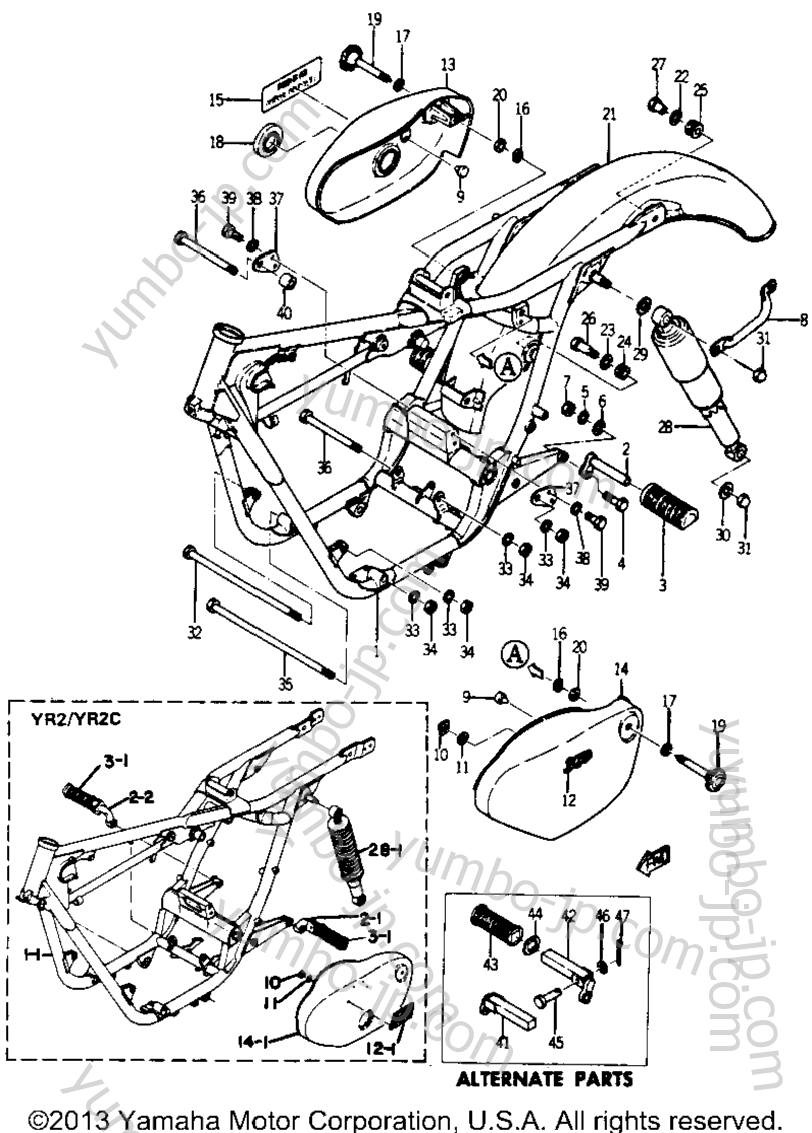 FRAME for motorcycles YAMAHA YR1 1967 year