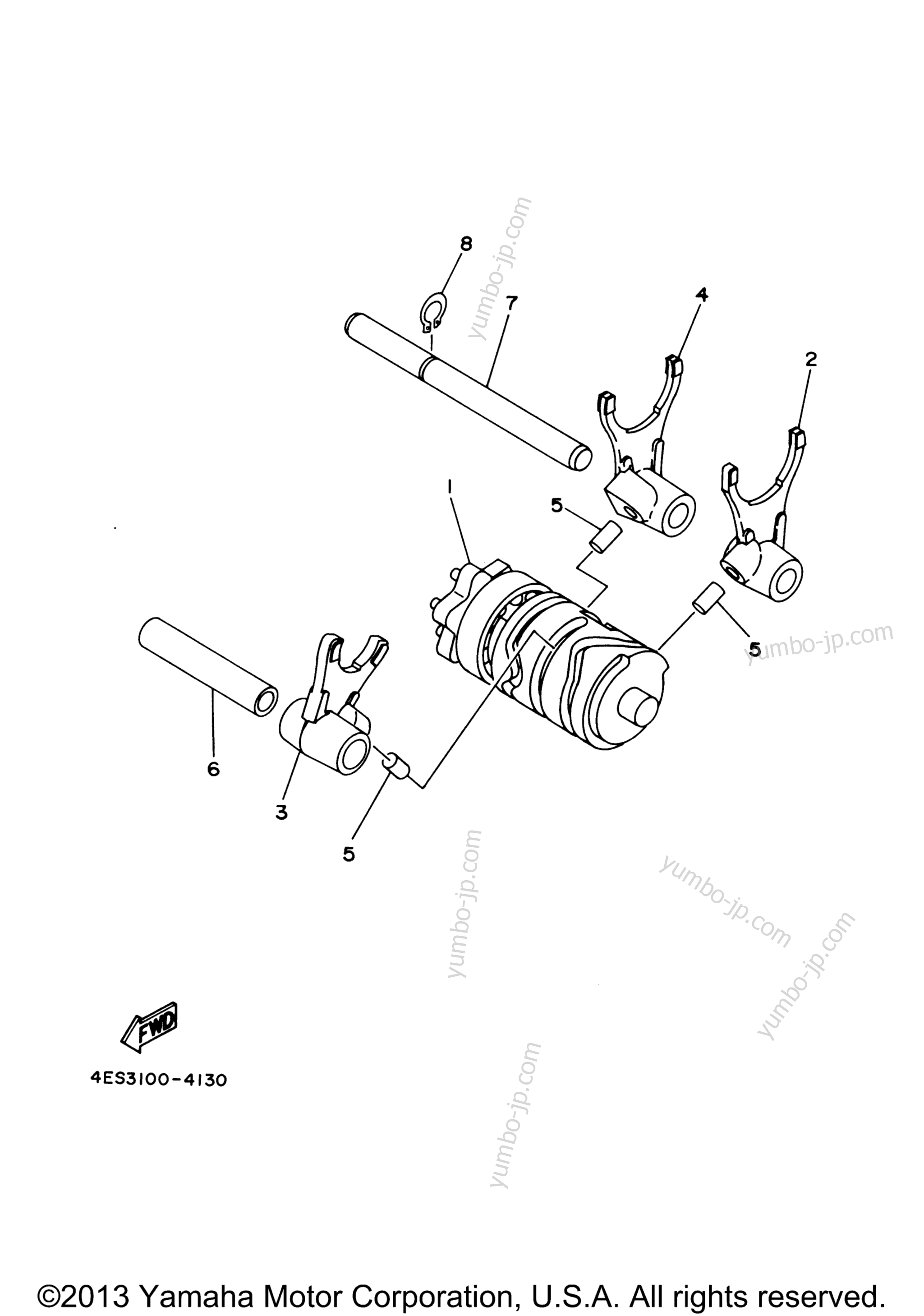 Shift Cam Fork for motorcycles YAMAHA YZ85 (YZ85V) 2006 year