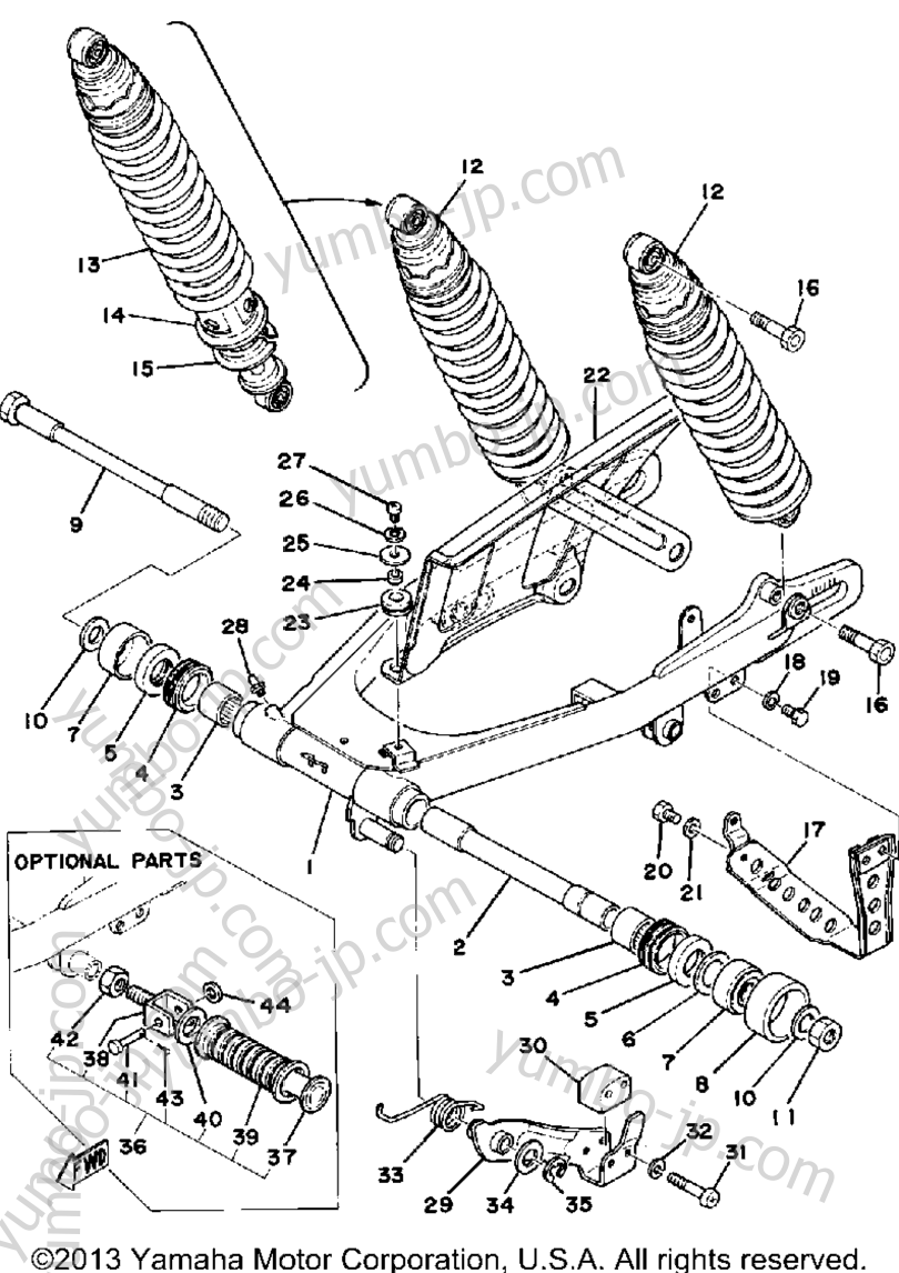 Rear Arm - Rear Cushion - Chain Case для мотоциклов YAMAHA XT500D 1977 г.