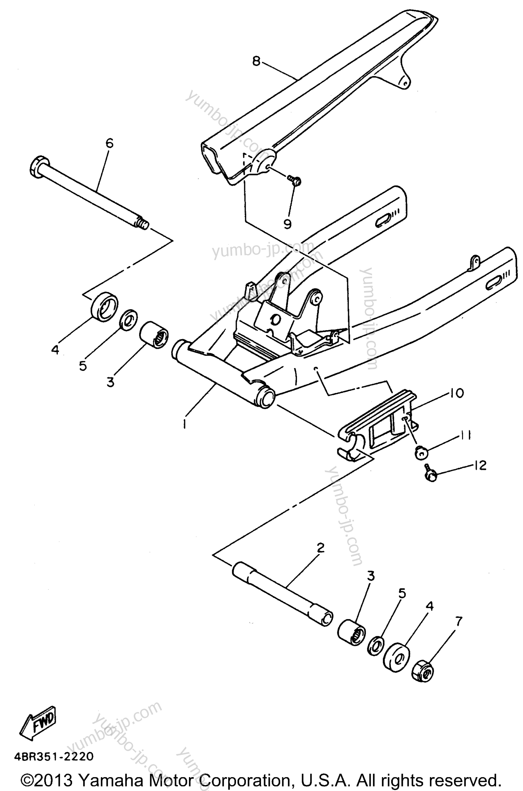 REAR ARM for motorcycles YAMAHA SECA II (XJ600SH) 1996 year