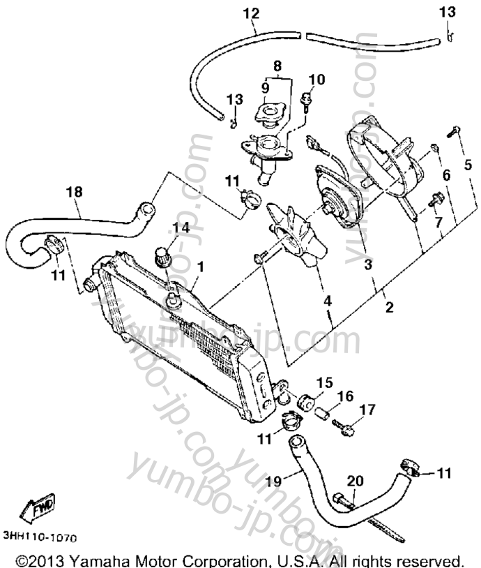 RADIATOR HOSE for motorcycles YAMAHA FZR600RD 1992 year