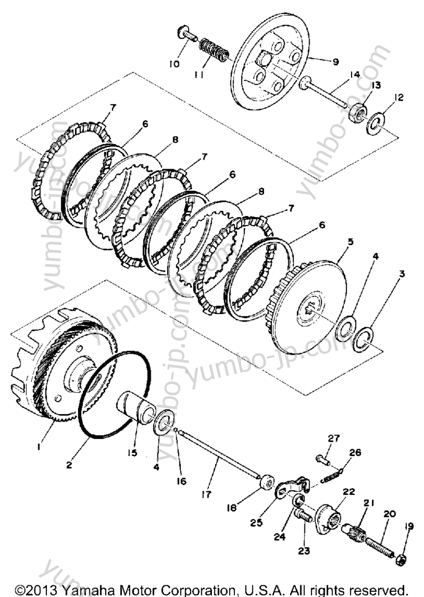 CLUTCH for motorcycles YAMAHA LB80IIHC 1976 year