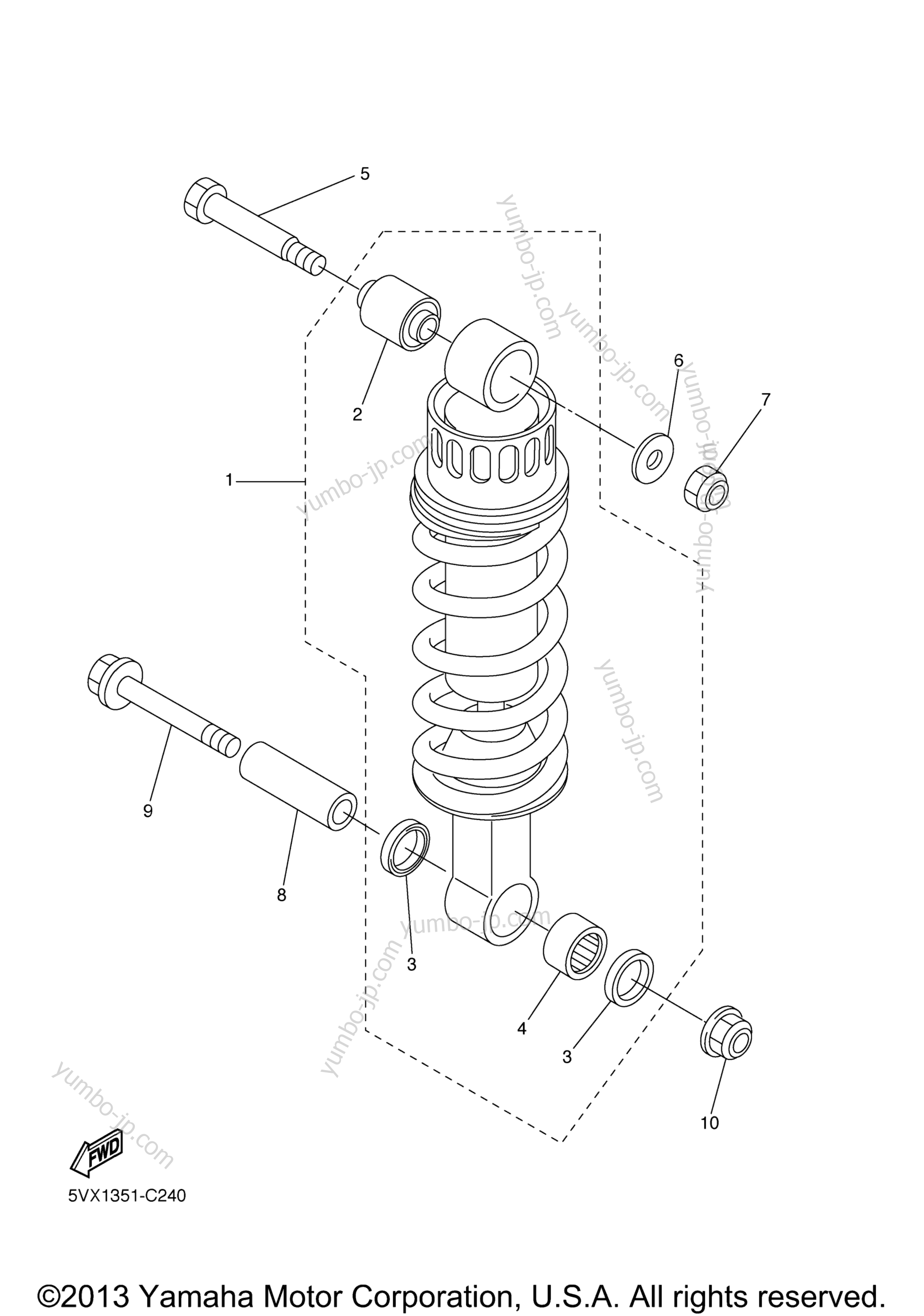 Rear Suspension for motorcycles YAMAHA FZ6 (FZS6YL) 2009 year