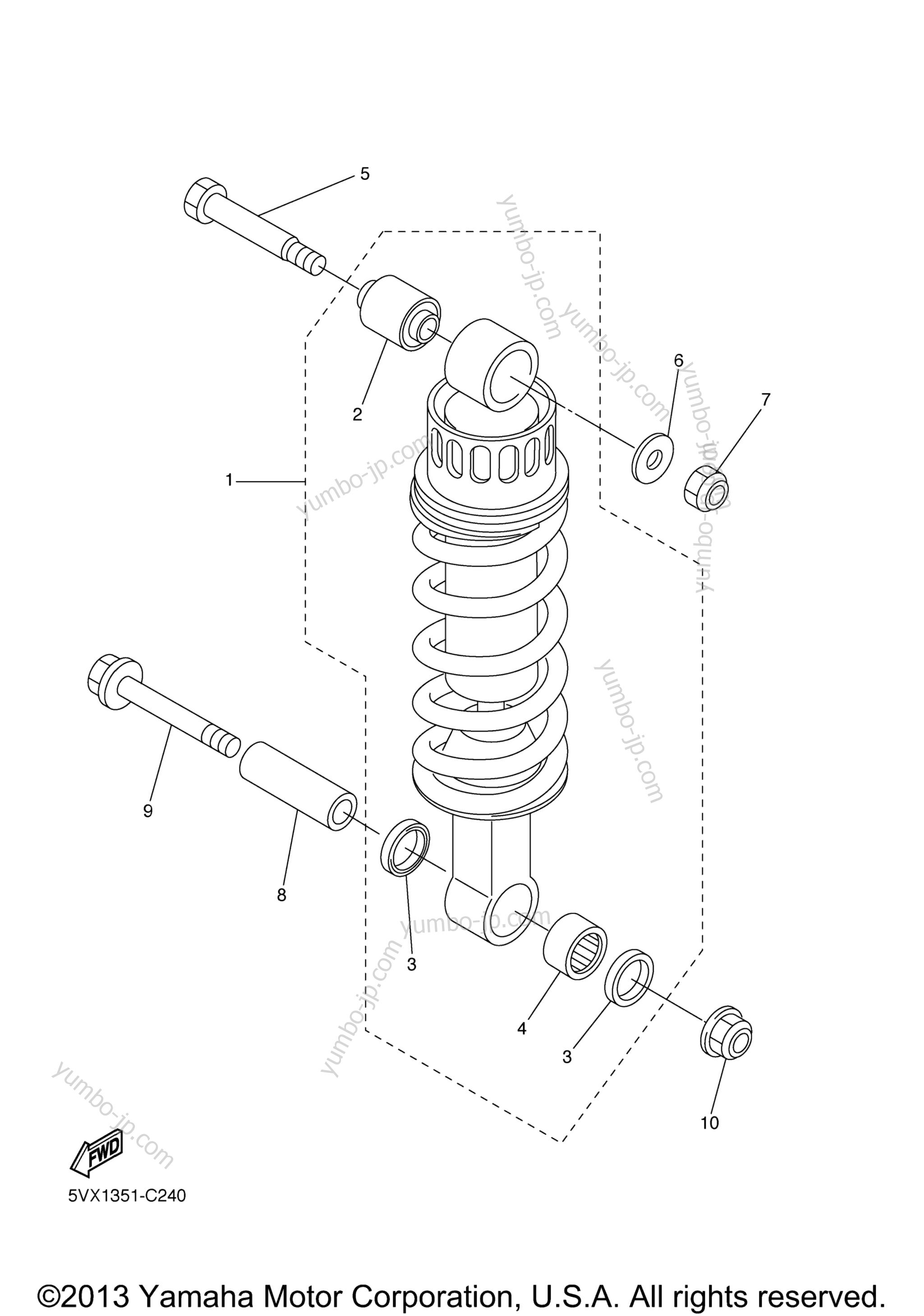 Rear Suspension for motorcycles YAMAHA FZ6 (FZS6YCB) CA 2009 year