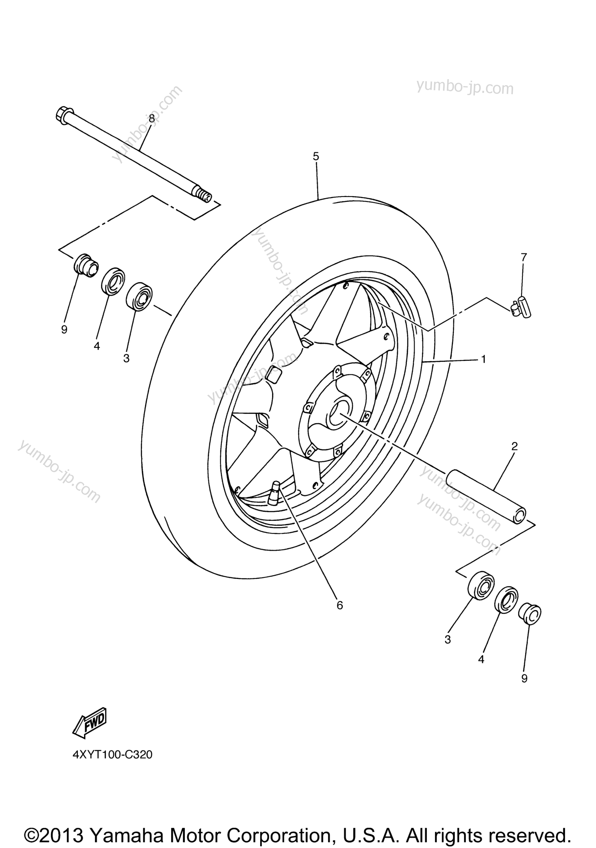 FRONT WHEEL for motorcycles YAMAHA ROYAL STAR TOUR DELUXE S (XVZ13CTSZ) 2010 year