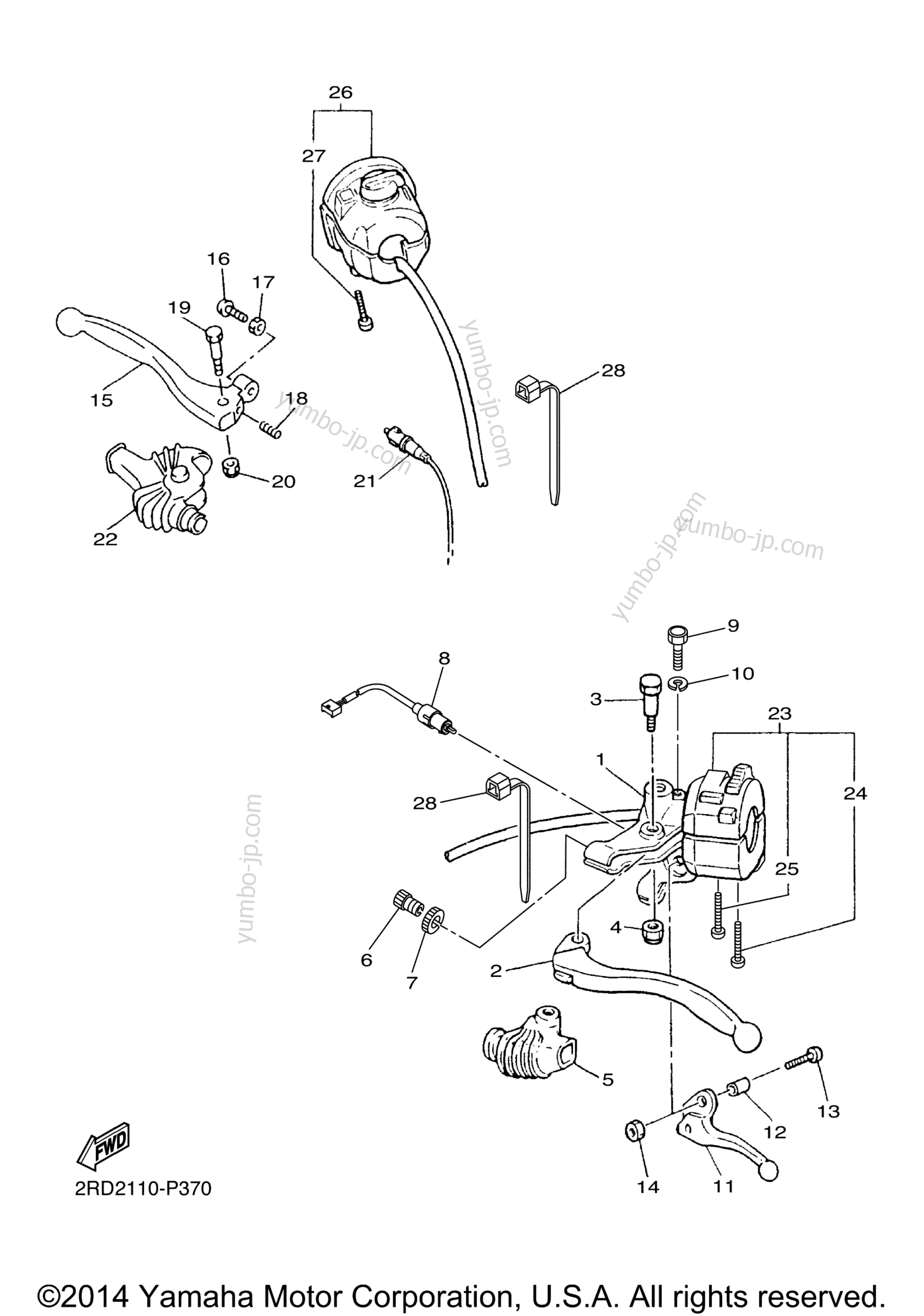 Handle Switch Lever для мотоциклов YAMAHA SR400 (SR400FGY) 2015 г.