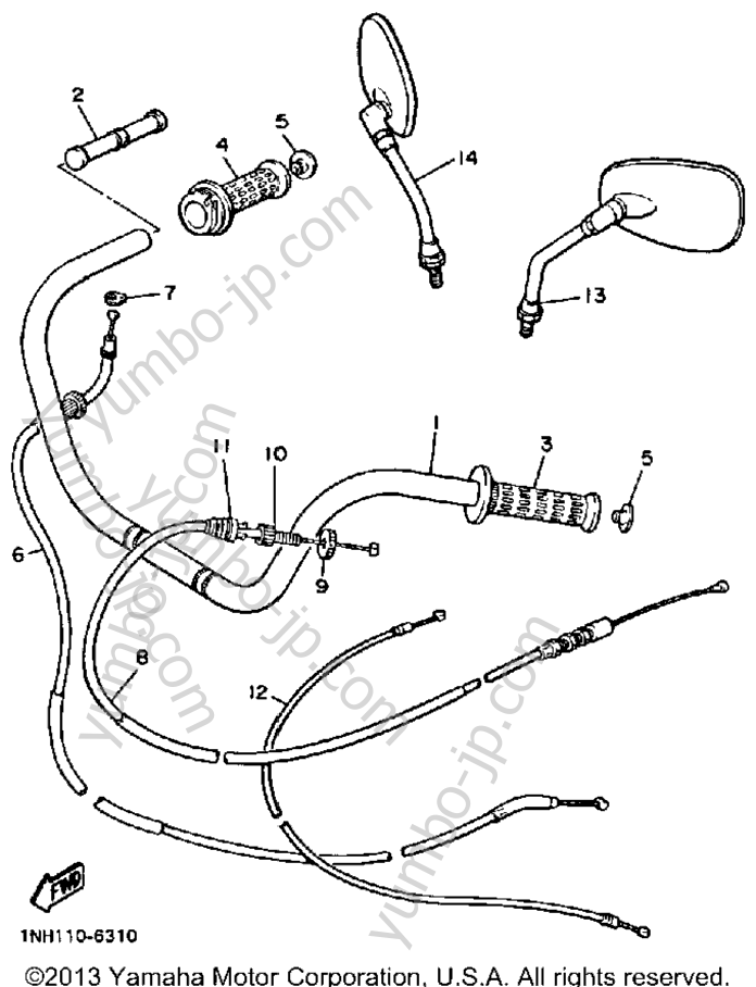 Handlebar Cable for motorcycles YAMAHA MAXIM X (XJ700XS) 1986 year
