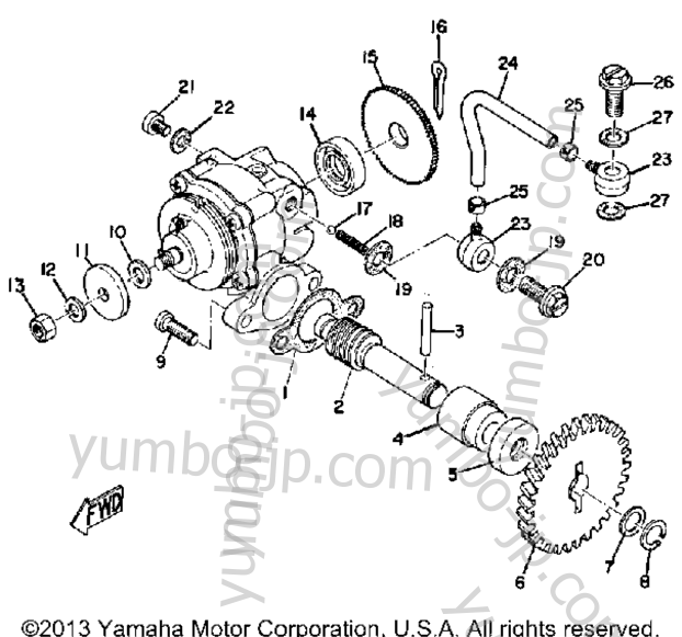 OIL PUMP for motorcycles YAMAHA JT2 1972 year