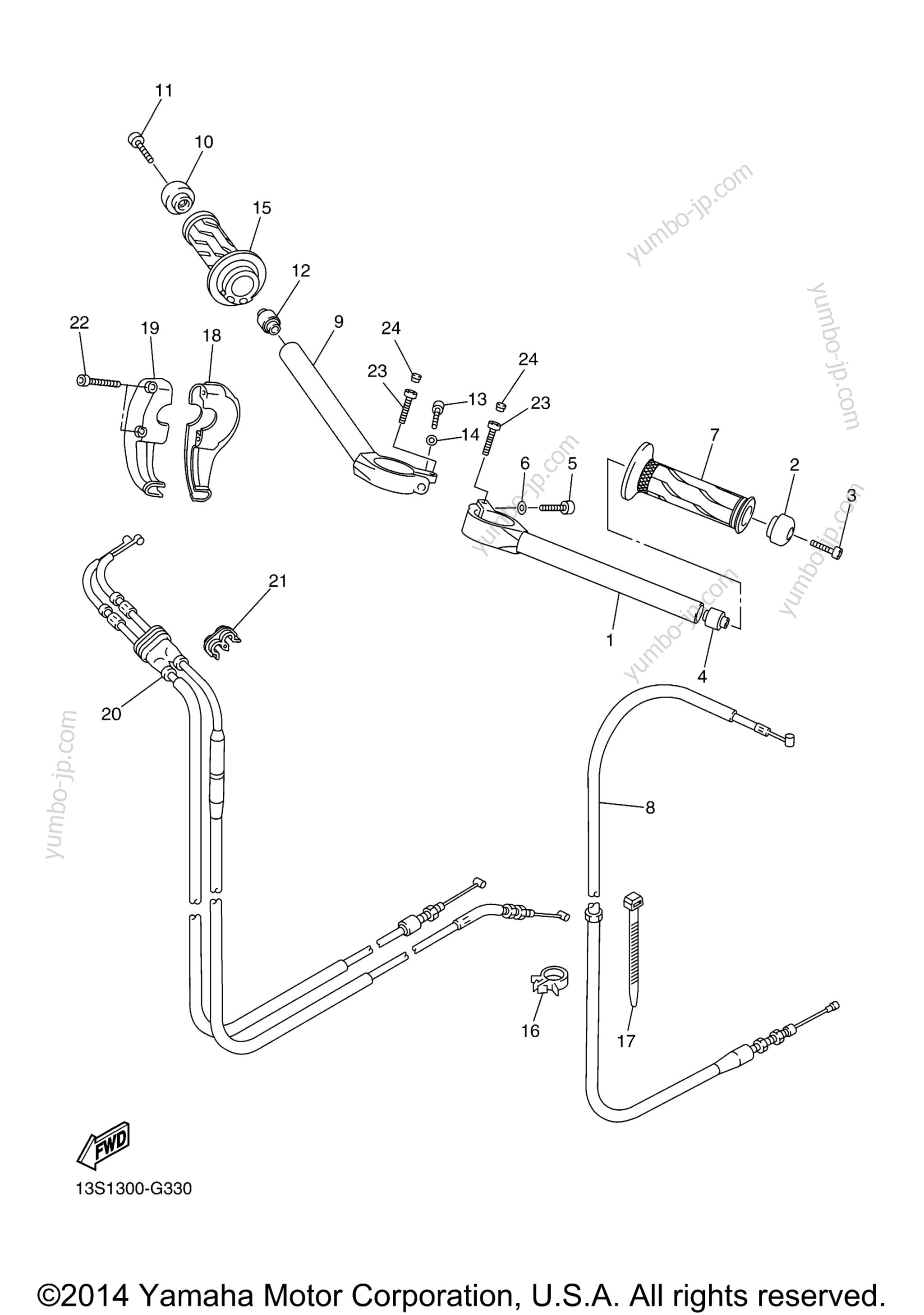 Steering Handle & Cable для мотоциклов YAMAHA YZFR6 (YZFR6FL) 2015 г.