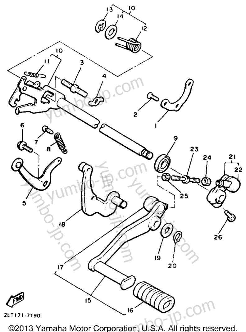 SHIFT SHAFT for motorcycles YAMAHA V-MAX 1200 (VMX12AC) CA 1990 year