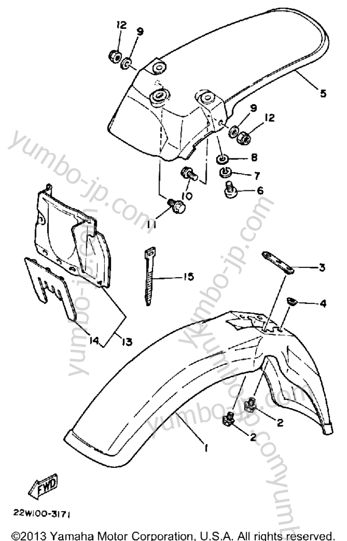 FENDER for motorcycles YAMAHA YZ80L 1984 year