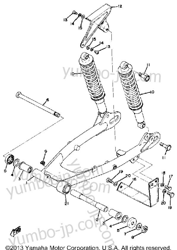 Rear Arm Rear Cushion Chain Case для мотоциклов YAMAHA DT100A 1974 г.