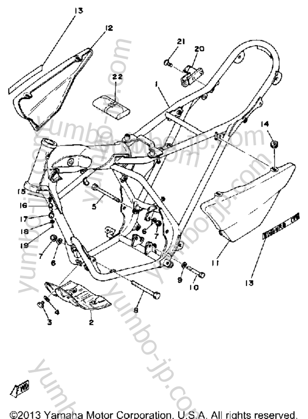 Frame - Side Cover for motorcycles YAMAHA DT175E 1978 year