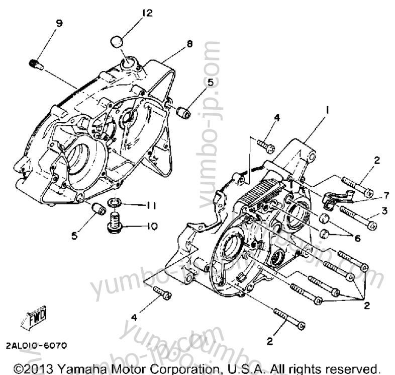 CRANKCASE for motorcycles YAMAHA YSR50D 1992 year