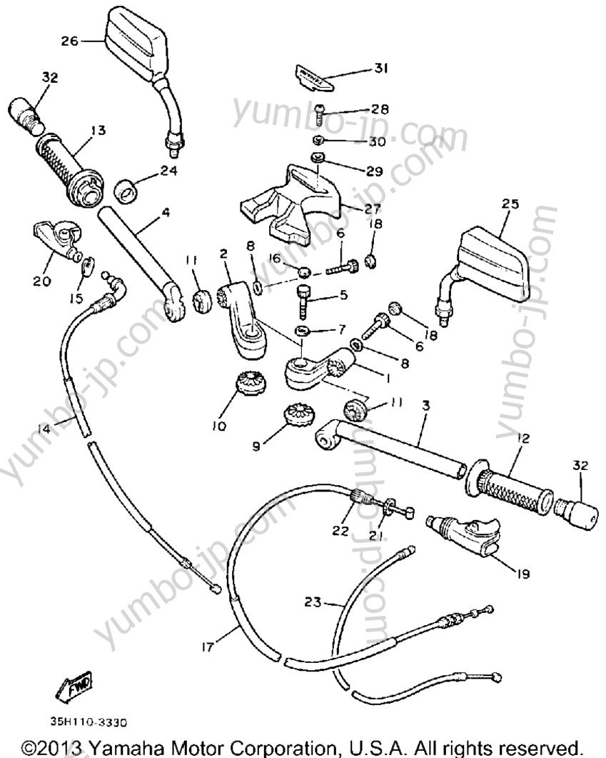 Handlebar Cable для мотоциклов YAMAHA SECA (XJ900RK) 1983 г.