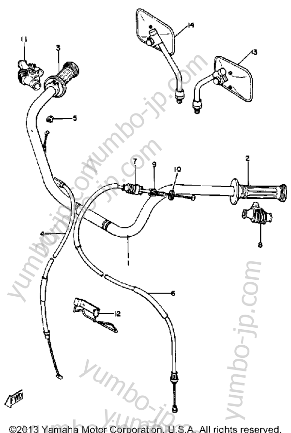 Handlebar Cable для мотоциклов YAMAHA XS1100SG 1980 г.