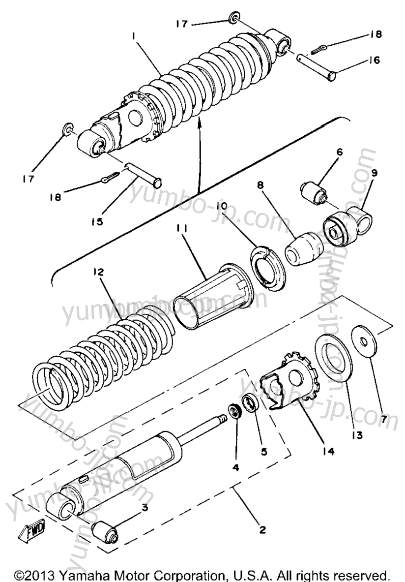 Rear Suspension Yz80g for motorcycles YAMAHA YZ80H 1981 year