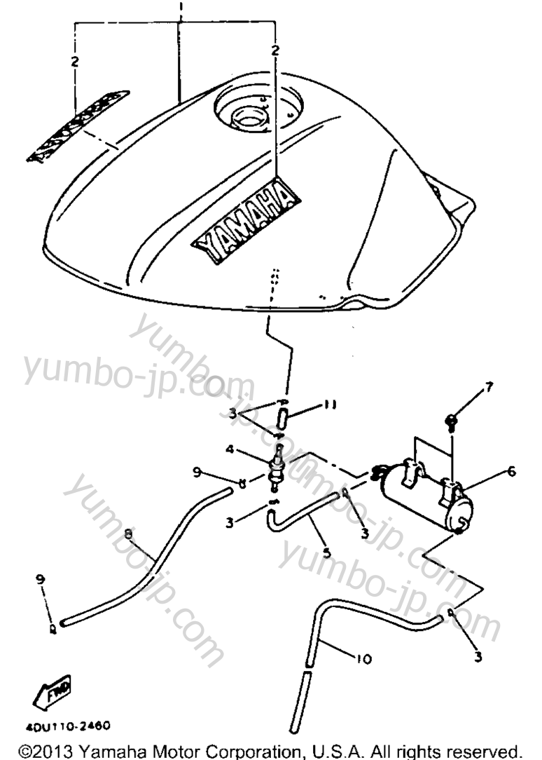 Fuel Tank California Model Only for motorcycles YAMAHA SECA II (XJ600SDC) CA 1992 year