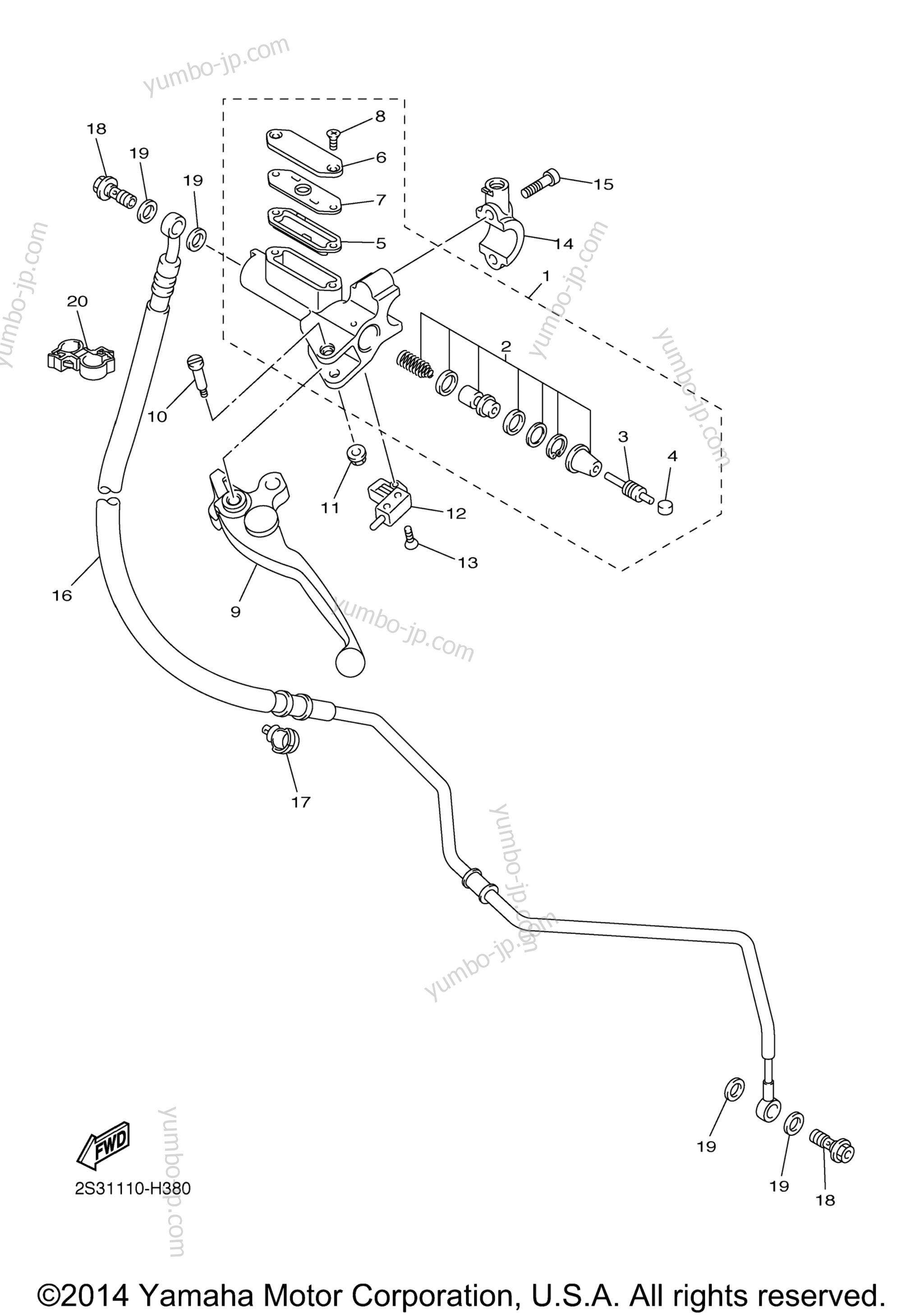 CLUTCH MASTER CYLINDER для мотоциклов YAMAHA V MAX (VMX17YCB) CA 2009 г.