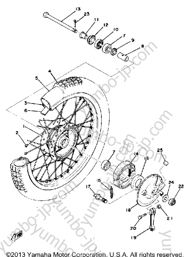 FRONT WHEEL for motorcycles YAMAHA MX100F 1979 year