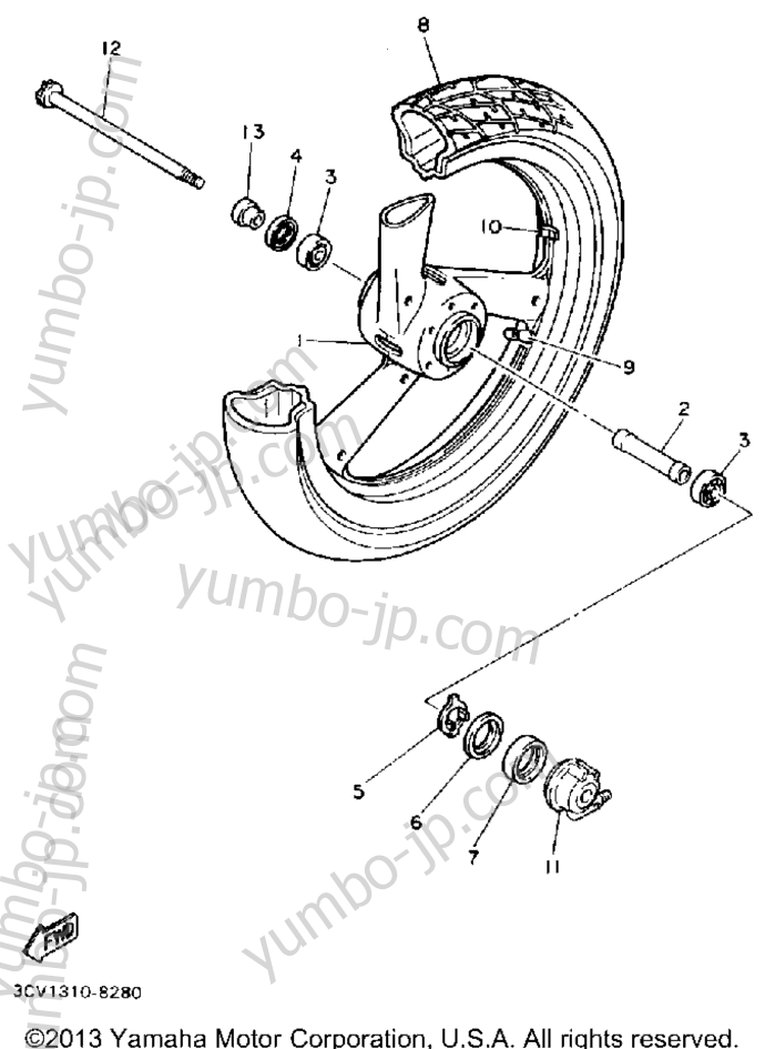 FRONT WHEEL for motorcycles YAMAHA FJ1200D 1992 year