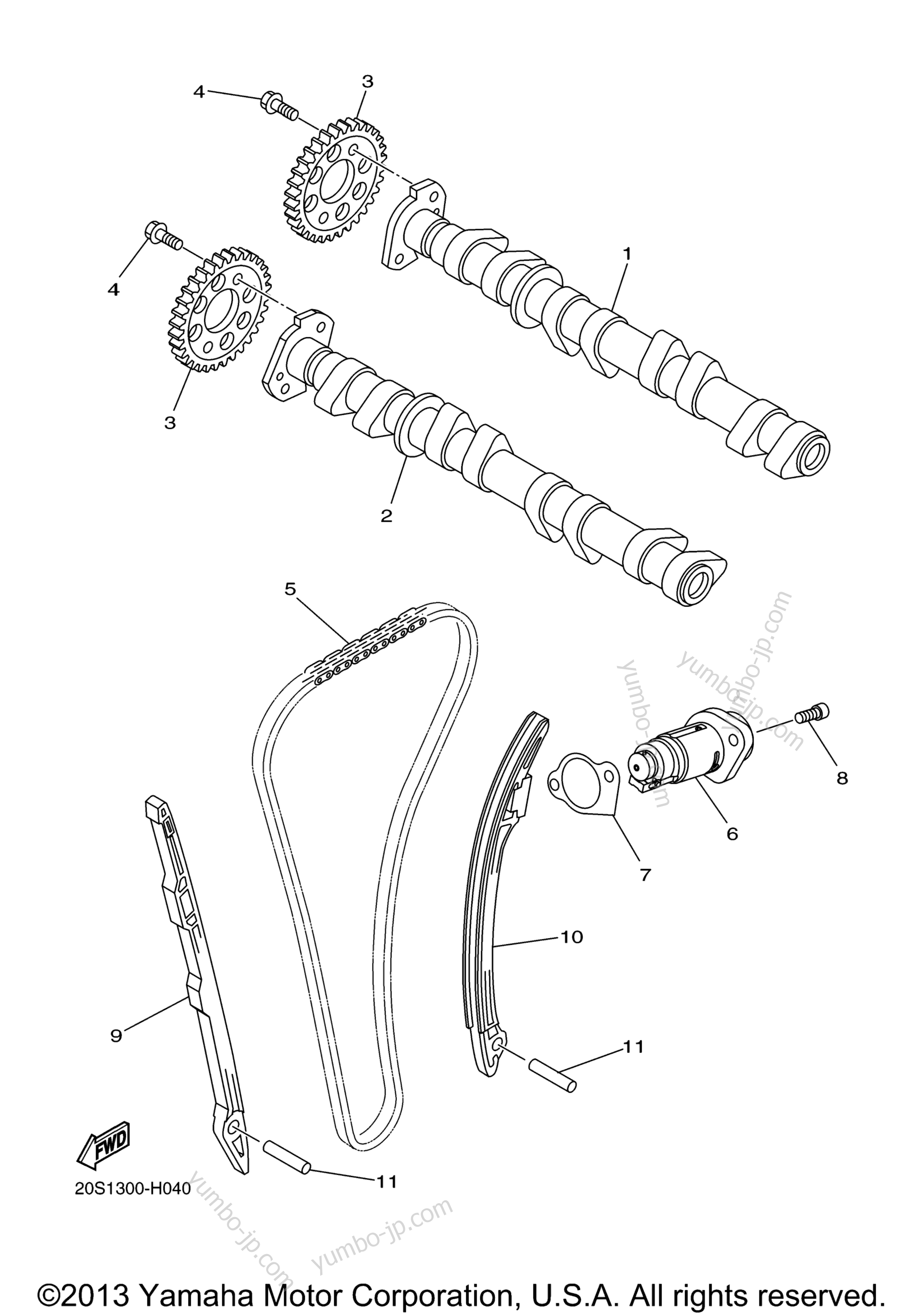 Camshaft Chain для мотоциклов YAMAHA FZR6 (FZ6REB) 2014 г.